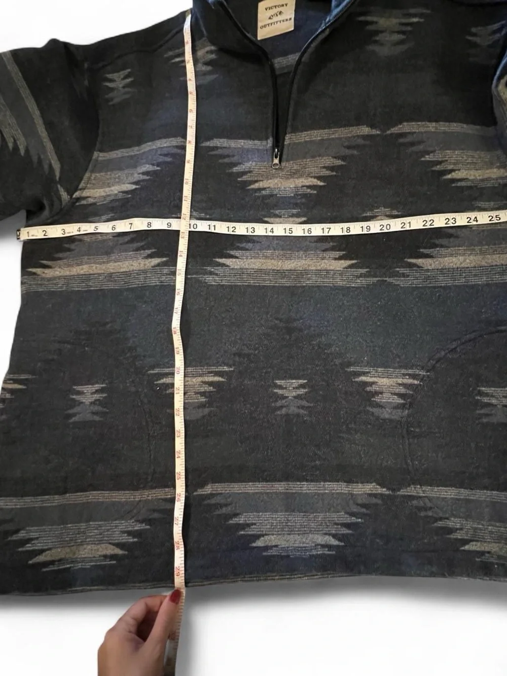 Men's Patterned Half-Zip Sweater in Blue